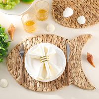 Set de dessous de plat écologiques classiques en jacinthe d'eau tressée à la main, taille personnalisée, pour cuisine, mariage, fête, et sous-verres