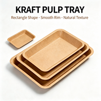 Barquette alimentaire rectangulaire jetable en papier kraft compostable, assiette en papier pour barbecue, frites, service à emporter pour fêtes