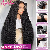 Nouvelle perruque NewWave en cheveux humains naturels bouclés profonds, 100 % cheveux humains brésiliens, perruque Lace Front bouclée, double épaisseur, cheveux vierges indiens HD