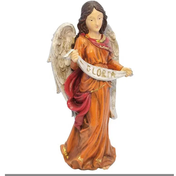 Hot sale priest Virgin Mary statue religious series resin crafts ornaments custom Jesus Birth nativity christmas ornaments