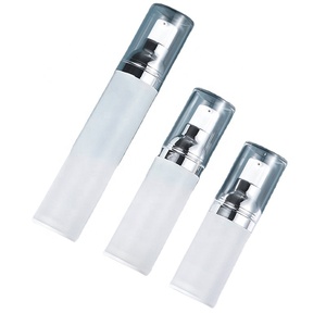 15ml 30ml 50ml Matte Transparent Airless Lotion Serum Pump Bottle With Silver Cap