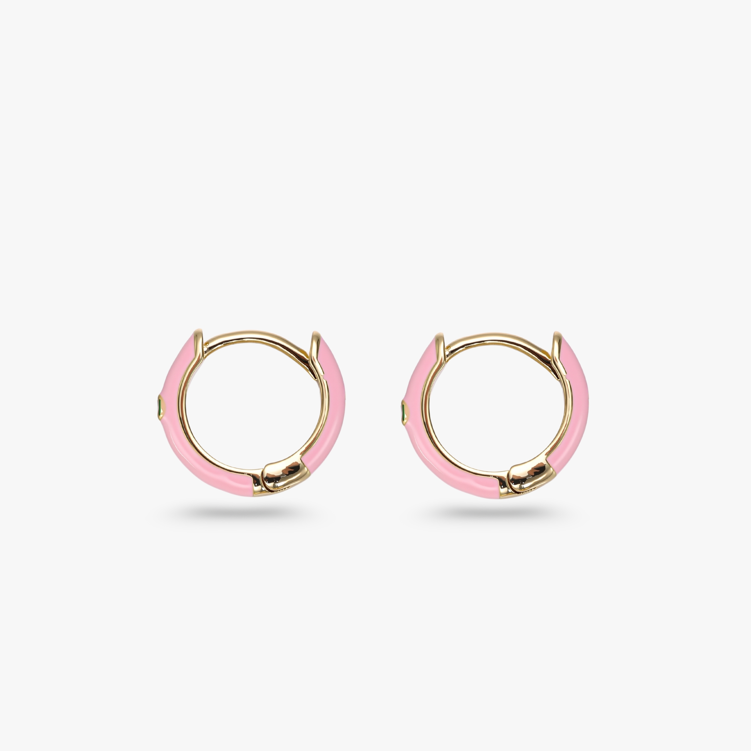Pink Enamel Small Hoop Earrings GRJ3466E