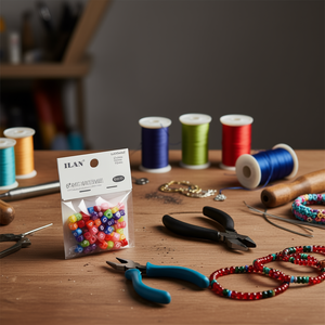 Perline Numerate Ilan 6x6mm in Acrilico, Perline Quadrate per Creazione di Gioielli - Product Image 2