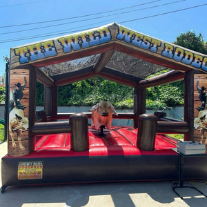 Nuevo diseño mecánico Bull Rodeo Bull precio barato colchoneta inflable con techo mecánico Bull Riding para la venta - Product Image 4