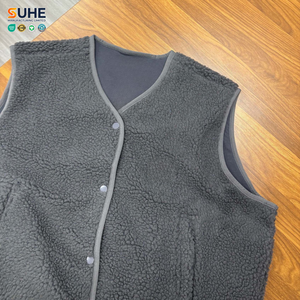 Chaleco de Lana Tejida para Mujer SUHE, Forro Polar Sherpa, Cálido y Acogedor, Estilo Vintage, Cierre de Botones a Presión, Chaqueta sin Mangas, Informal, para Invierno - Product Image 6