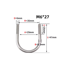 Tuyau d'acier inoxydable rond de boulons en U, collier de serrage de boulon en U rond en acier résistant avec écrou, plaque, rondelle