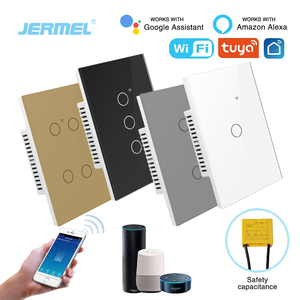 Interruptor Inteligente Tuya con Panel Táctil de Vidrio, Estándar Estadounidense, Control Remoto por Aplicación, WiFi Inteligente, Interruptor de Pared Eléctrico de 1/2/3/4 Vías - Product Image 1