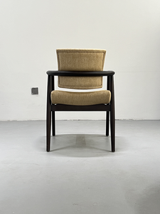 Silla de Comedor Arquitectónica en Forma de A, Madera de Fresno Sólida, Acabado de Poros Abiertos, Color Vibrante, Cojín, Muebles Modernos para Cafetería - Product Image 6