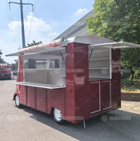 Camion de restauration rapide électrique, remorque de vente de snacks avec chariot mobile pour hot-dogs, café, bière, vin et crème glacée