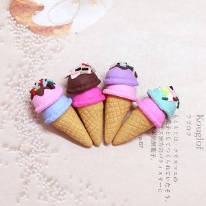 Abalorios de Arcilla Polimérica 3D Kawaii con Forma de Helado, Multicolores, Lindos y Bonitos, para Manualidades y Decoración DIY - Product Image 1