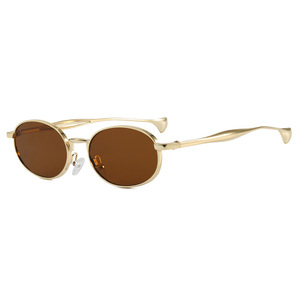 Lunettes de soleil ovales simples à petite monture pour femmes, protection UV400, en métal, style rétro, nouvelle collection 2026, tendance européenne et américaine pour le stylisme - Product Image 6