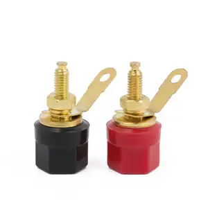 10 unids/lote 4MM Banana Plug Jack Socket Binding Post amplificador Terminal Banana altavoz Jack 5 pares rojo + negro