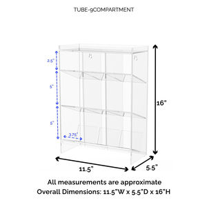 Lucite robuste à 9 fentes compartiments inclinés Tube Rack centres médicaux acrylique suspendu <span class=keywords><strong>pharmacie</strong></span> Armoire de rangement - Product Image 6