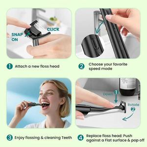 Dagelijkse Verzorging Groothandel Twee Lijn 2 In 1 Witte Ipx7 Waterdichte Biologisch Afbreekbare Oplaadbare Orthodontische Tandheelkundige Waterfloss Plectrums - Product Image 6