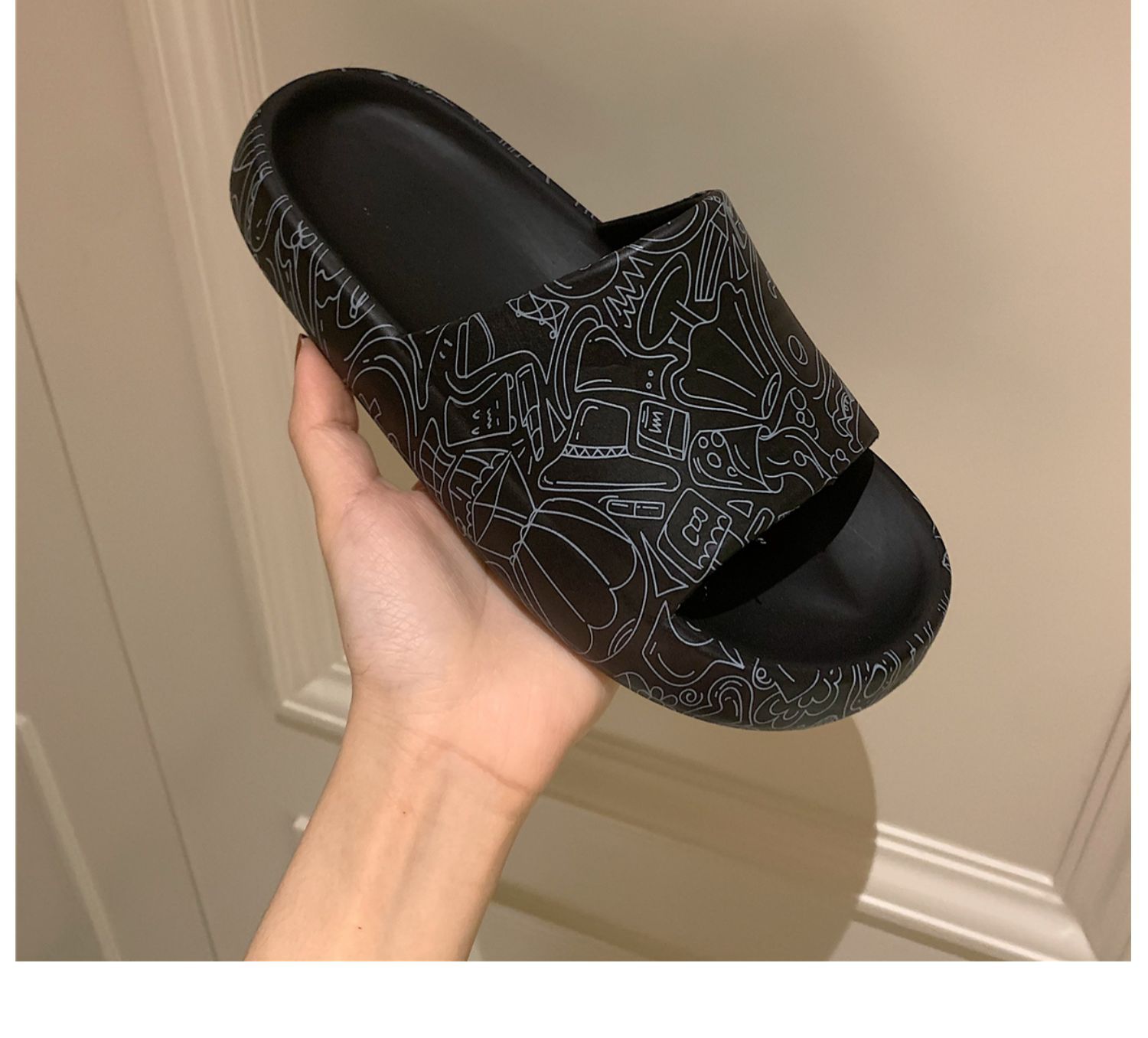 Thick Bottom Graffiti Korean EVA Slides Slippers Fashion Women Summer Home Slippers