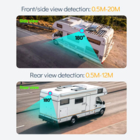 Système d'alarme BSD avec écran quadruple 4 canaux sans fil de 7 pouces, caméra de recul 2,4 GHz, kit de surveillance des angles morts pour camion, étanche