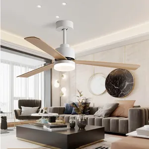 Modern 42 Inch Ceiling Fan Lamp Industrial Style ABS 3 Blades 42" Remote Control Led Ceiling Fan Light With Led Light