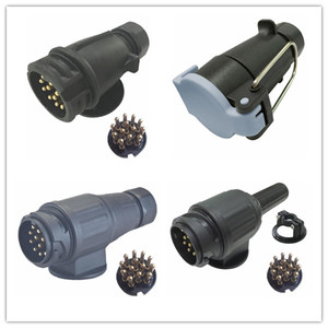Conector de remolque de 7 pines <span class=keywords><strong>para</strong></span> coche, Conector de riel de acero inoxidable, estilo europeo - Product Image 4