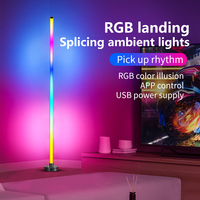 Luz de suelo inteligente inalámbrica RGB con modo de ritmo y brillo ajustable para PC, TV, retroiluminación, fiestas, streamers y estudio