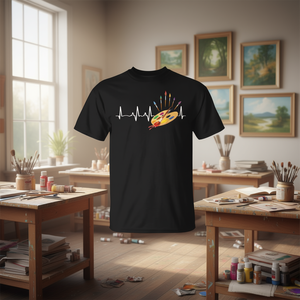 แปรงทาสี พาเลท หัวใจเต้น ศิลปิน จิตรกร ครูสอนศิลปะ เสื้อยืดแสนสนุก - Product Image 2
