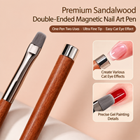 1PC Stylo magnétique 3-en-1 pour nail art, en plastique, pour photothérapie, effet œil de chat, brosse à ongles pour salon professionnel, DIY et usage domestique
