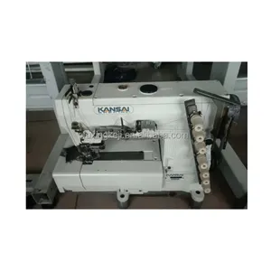 Mesin stitch penutup NW8842-1G khusus Kansai dengan lapisan saku Seaming 3 jarum untuk mengkonfirmasi saku menghadap