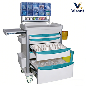 รถเข็นฉุกเฉินอเนกประสงค์สำหรับโรงพยาบาล รุ่น ABS รับน้ำหนักได้ 200 ปอนด์ พร้อมล้อเงียบ 4 ล้อ - Product Image 3