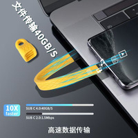 Nuevo cable de datos ultracorto USB4 4K FPC de carga rápida de 40Gbps 5A 240W USB C a tipo C macho hembra chaqueta de PVC Cable de blindaje trenzado