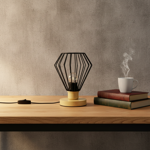 Nouvelle Lampe <span class=keywords><strong>de</strong></span> Table Moderne LED Créative en Bois et Fil <span class=keywords><strong>de</strong></span> <span class=keywords><strong>Fer</strong></span> Vintage 220V pour Décoration Intérieure - Product Image 1