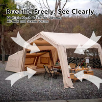 Grande tente gonflable à deux pièces, vente en gros d'usine, tente de camping familiale commerciale extérieure résistante au vent, chapiteau gonflable