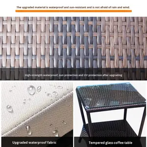 Cama Reclinable Plegable de Ratán PE <span class=keywords><strong>con</strong></span> Diseño Pastoral para Exteriores, <span class=keywords><strong>Respaldo</strong></span> Acolchado, Cojín de Alta Densidad, para Patio, Hotel, Piscina - Product Image 3