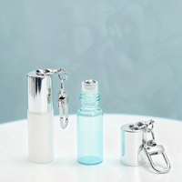 Flacon Roll-on Cylindrique en Verre Coloré 5ml 10ml avec Bouchon Porte-clés pour Huile Essentielle/Parfum – Emballage Cosmétique – Vente Flash