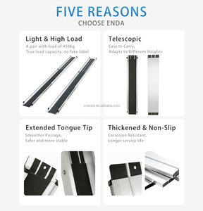 <span class=keywords><strong>Rampe</strong></span> pour fauteuil roulant réglable, 3-5 pieds de long, en aluminium, capacité de 600 lb, portable et antidérapante - Product Image 2