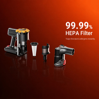 Aspirateur balai sans fil léger pour voiture, avec LED, brosse anti-emmêlement, filtration HEPA multi-étapes, certification CB/FCC