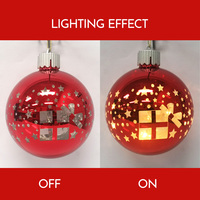 Plastik-Weihnachtskugel mit Lasergravur, Leuchtende Christbaumkugel mit LED-Lichtern und Individuellem Logo für den Weihnachtsbaum