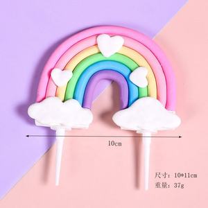 Décorations de gâteau <span class=keywords><strong>en</strong></span> pâte polymère <span class=keywords><strong>arc</strong></span>-<span class=keywords><strong>en</strong></span>-<span class=keywords><strong>ciel</strong></span>, toppers pour gâteaux d'<span class=keywords><strong>anniversaire</strong></span> <span class=keywords><strong>en</strong></span> forme de cœur <span class=keywords><strong>arc</strong></span>-<span class=keywords><strong>en</strong></span>-<span class=keywords><strong>ciel</strong></span> - Product Image 1