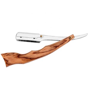 New Wooden <b>Barber</b> Shaving Razor For Men Shaving High Quality <b>Barber</b> Razor Wholesale Price Low Wood Design Logo Packing Mink - Product Image 4