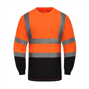 130 gsm logo özel yüksek görünürlük yansıtıcı üniforma inşaat gece iş güvenliği koruma uzun kollu t-shirt t shirt - Product Image 4