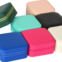 Boîte à bijoux de voyage en cuir PU, étui de rangement monocouche pour femmes et filles