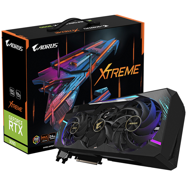 Used GIGABYTE AORUS GeForce RTX 3090 XTREME 24GB Gaming Graphics Card with 24GB GDDR6X 384Bit Memory Powered by GeForce RTX 3090