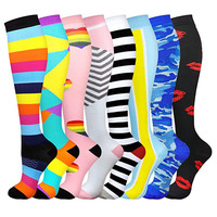 Chaussettes de compression montantes pour infirmiers, hommes et femmes, 8 paires, 15-20 mmHg, soutien gradué, pour athlétisme, course à pied et soins infirmiers