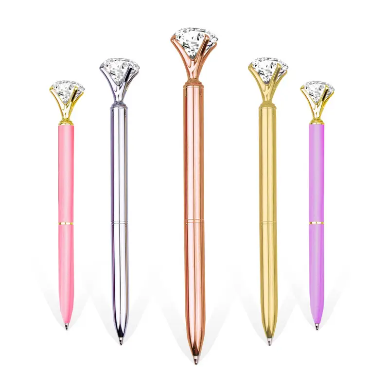 BECOL bolígrafo de diamante de cristal grande más Popular bolígrafo de regalo de Metal de lujo para oficina/escuela/boda