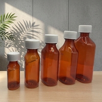 Bouteille ovale en PET Timberlin de 1 oz à 16 oz pour médicaments liquides avec impression sérigraphique et bouchons CR pour sirop