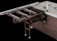 Scie à table coulissante professionnelle portable FsBoling BL-A6 pour le travail du bois avec double lame et composant moteur central multifonctionnel