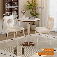 Table d'appoint relevable moderne style Bauhaus pour salle à manger, bureau informatique réglable en hauteur, petite table de chevet en cuir avec cadre en fer