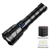 Lampe torche LED haute puissance 1000 lumens de haute qualité, longue portée, avec zoom réglable, rechargeable par USB, IP65, faisceau de 500-600 m