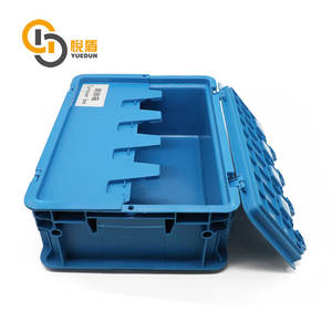 YDTB007 Customization plastic crate wholesale moving box attached lid container stacking box