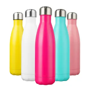 Botella de agua en forma de Cola de 17oz, termo deportivo para gimnasio, termo al vacío, vasos termicos, botella inoxidable con logotipo personalizado para boca estrecha