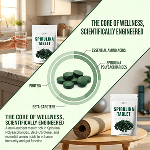 Wholesale OEM Private Label Natural Spirulina <b>Tablets</b> Vegan Superfood Rich in <b>Protein</b> Iron & Minerals Daily Wellness Supplement - Product Image 2