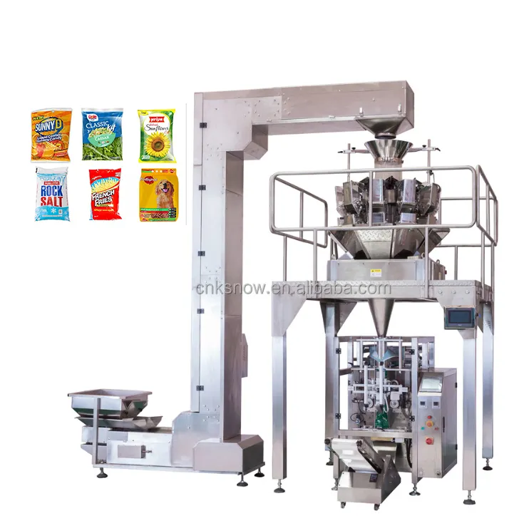 Sac de chips automatique de haute précision, pesage croustillant, remplissage, scellage, machine d'emballage sans écrasement